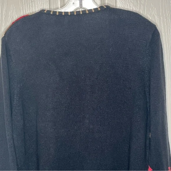 Rods Horse Print Zip Up Cardigan Sweater Womens Sz L Western Country Ranch - Picture 10 of 12